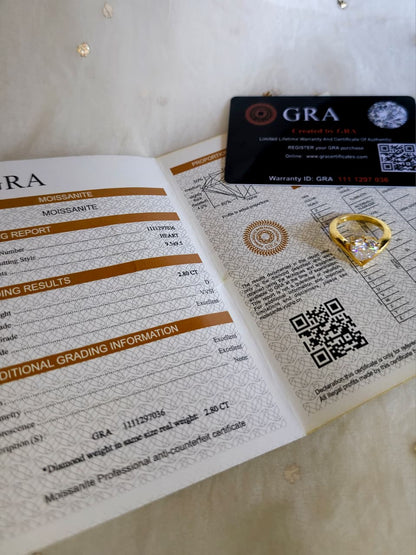 Heart shape moissanite diamond ring