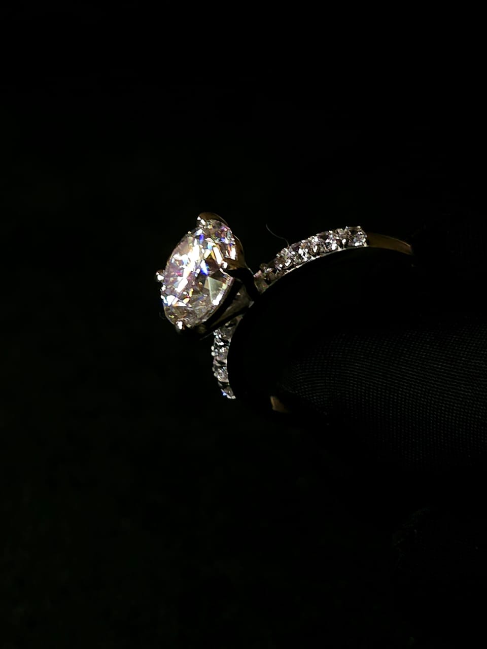 Three carat Moissanite ring