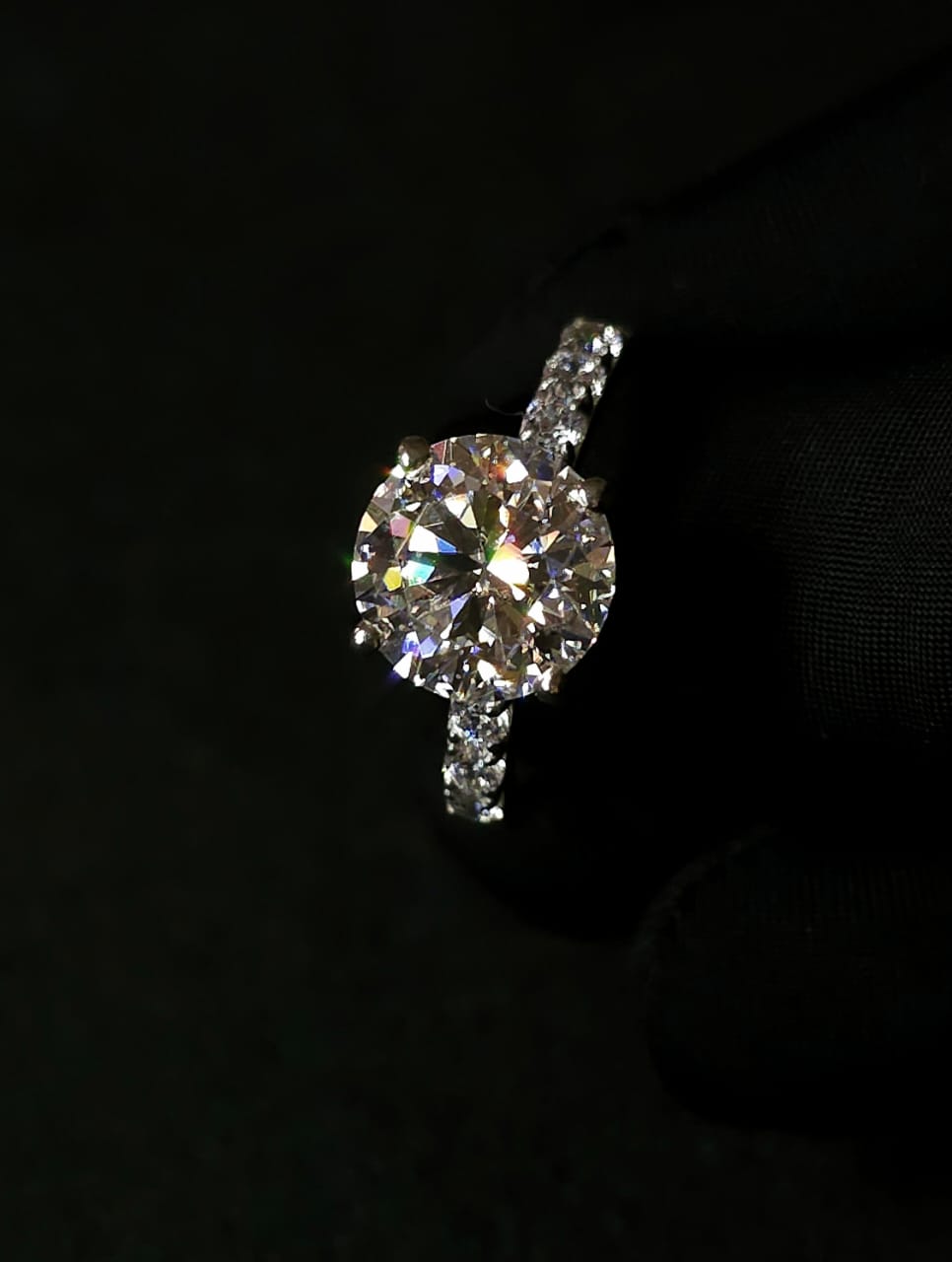 Three carat Moissanite ring