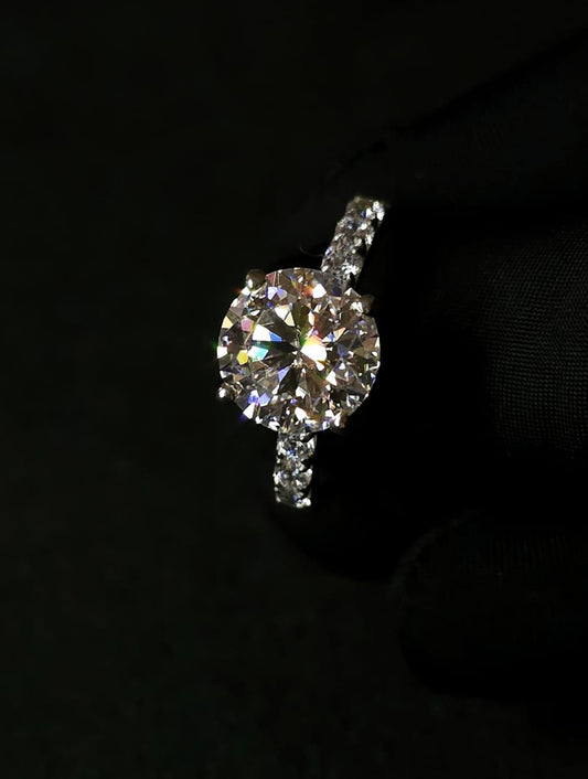 Three carat Moissanite ring