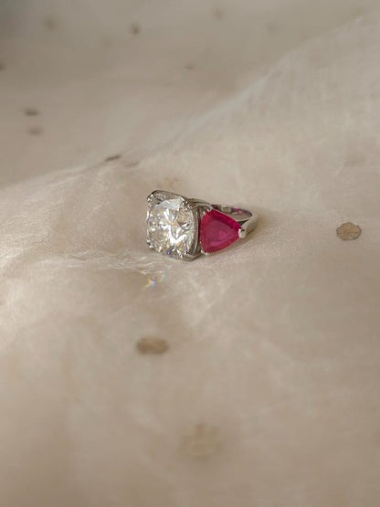 Whispering rose moissanite ring