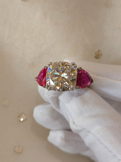 Whispering rose moissanite ring