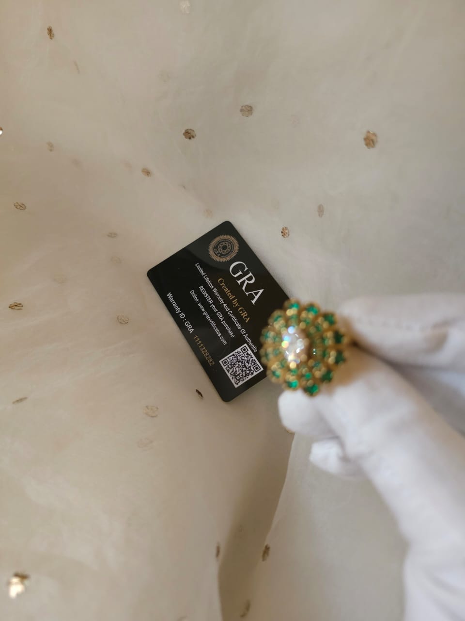 Crown feather moissanite ring