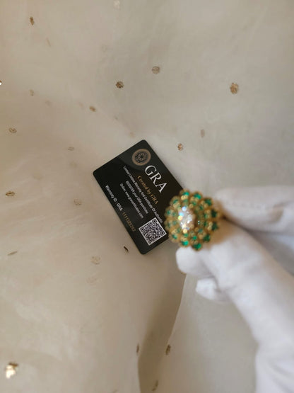 Crown feather moissanite ring