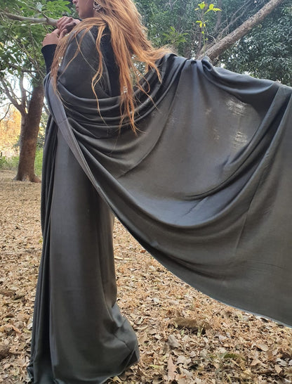 Anchor grey modal silk saree