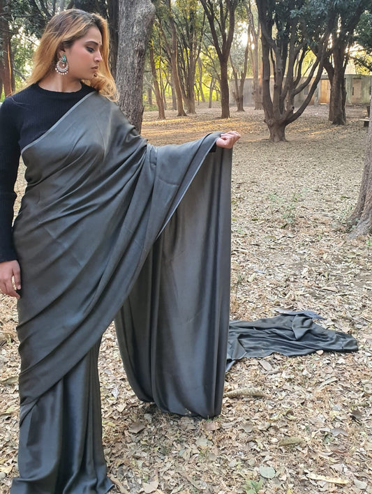 Anchor grey modal silk saree