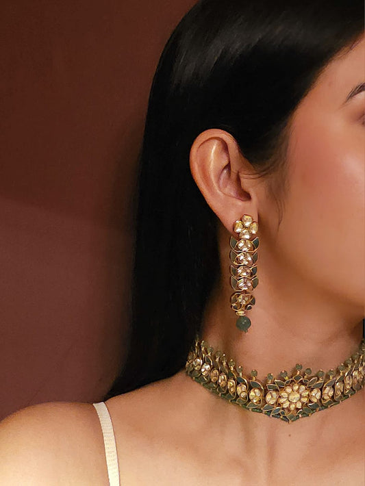 Green regalia earrings