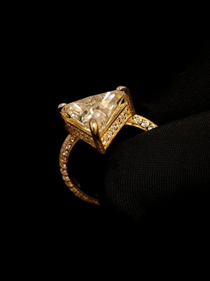 Trillion moissanite diamond ring