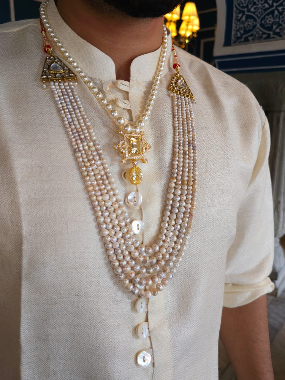 Cristal champagne silver necklace