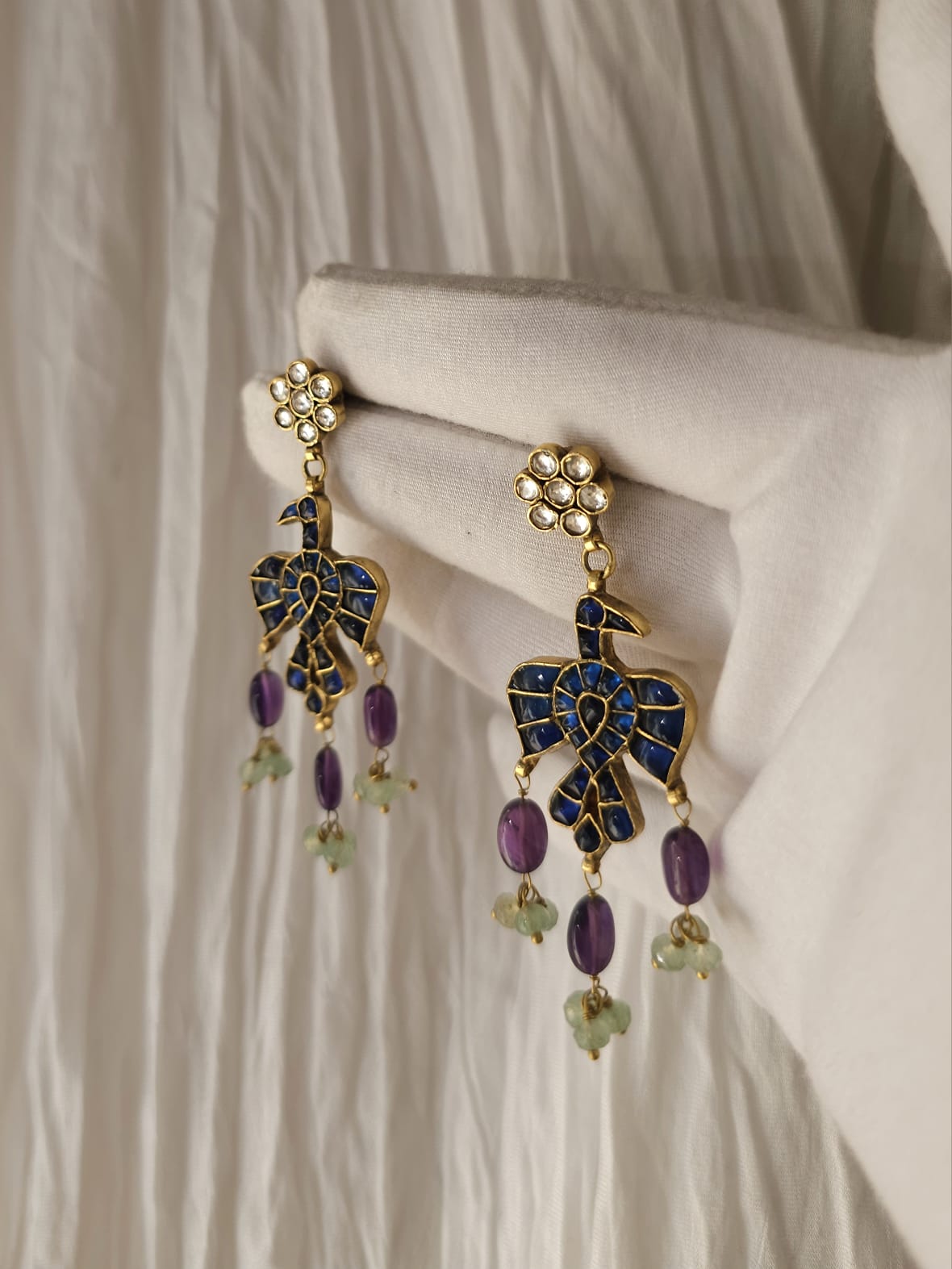 Chilling hawk amethyst earrings
