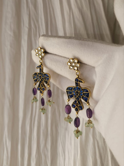 Chilling hawk amethyst earrings