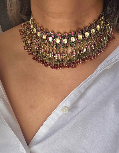 Rhodolite gulkand necklace set