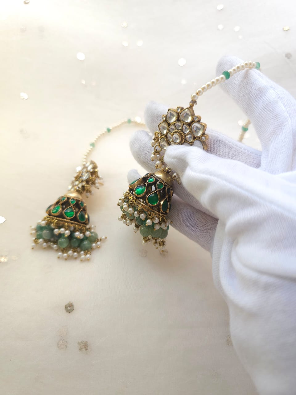 Her-highness fern jhumkas