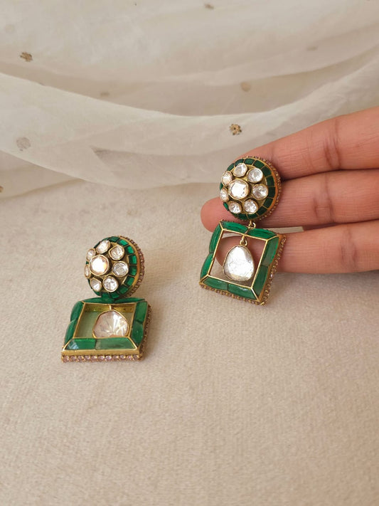 The third gate silver earrings