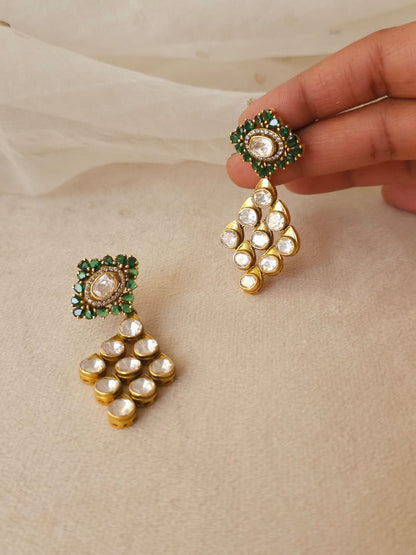 Peepal gate silver earrings