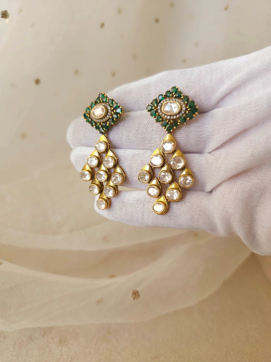 Peepal gate silver earrings
