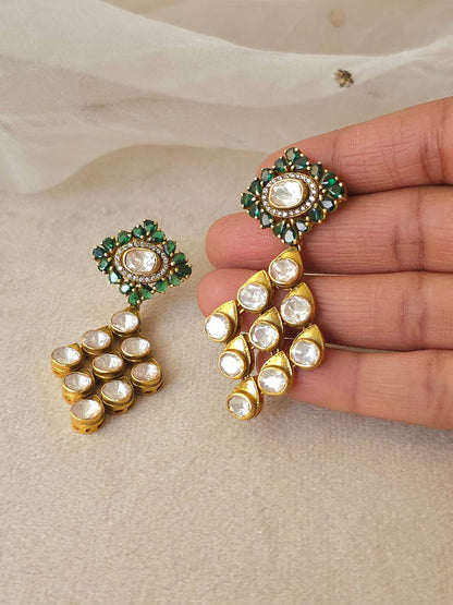 Peepal gate silver earrings