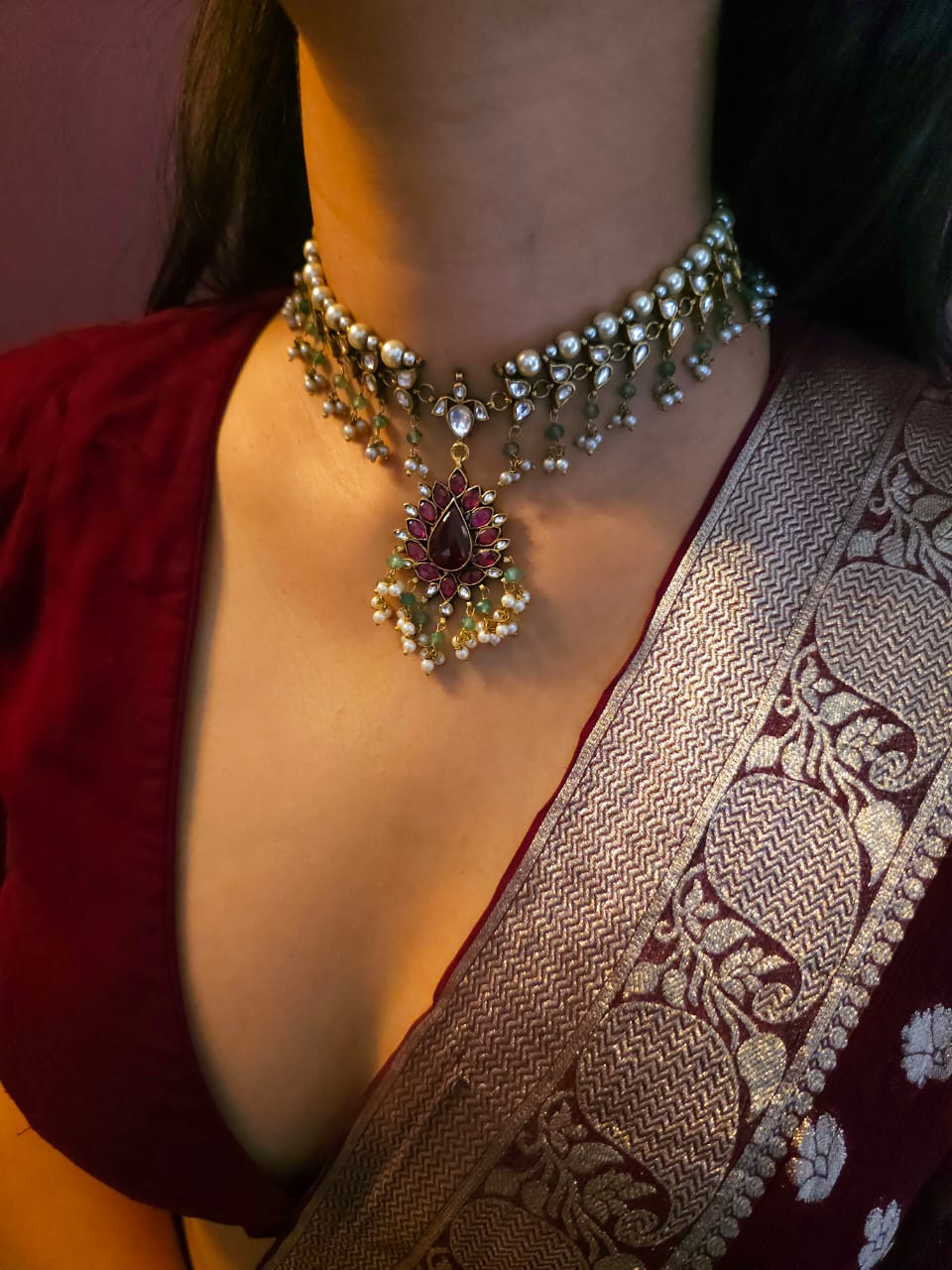 Pushkara rhodolite necklace