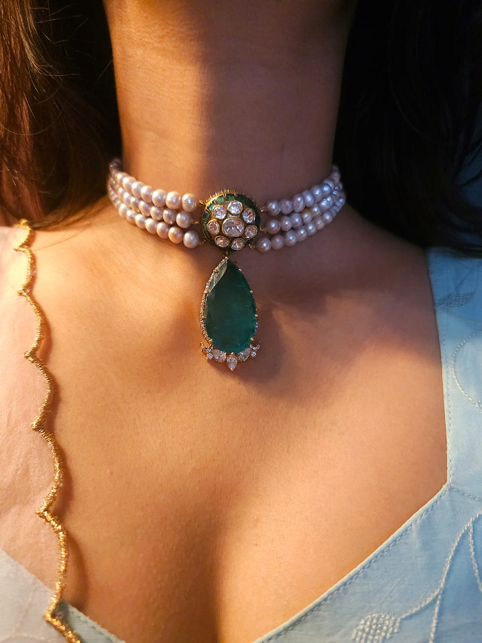 Jayapura silver choker necklace