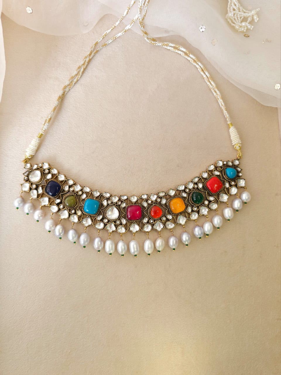 Navgraha pearl necklace set