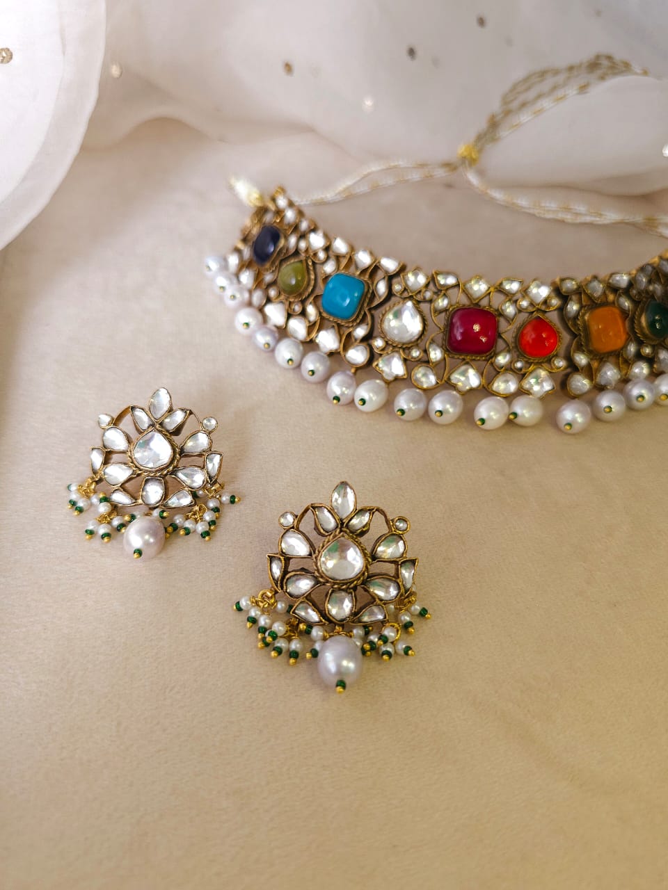 Navgraha pearl necklace set