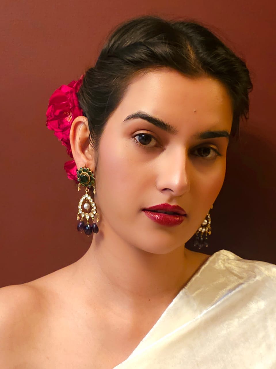 Lucky lunaria amethyst earrings