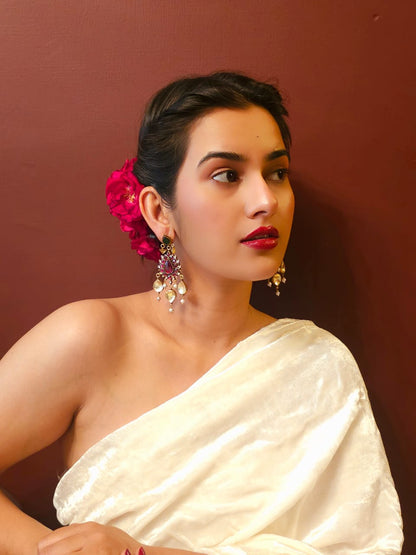 Rhodolite Indus chandelier earrings