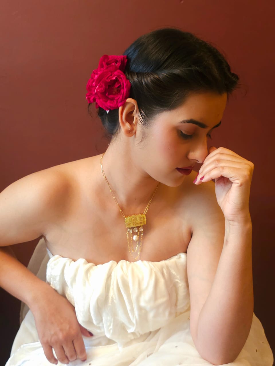 Angoori silver necklace