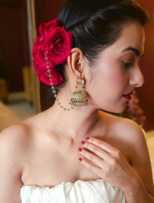 The Shri niwas silver jhumkas