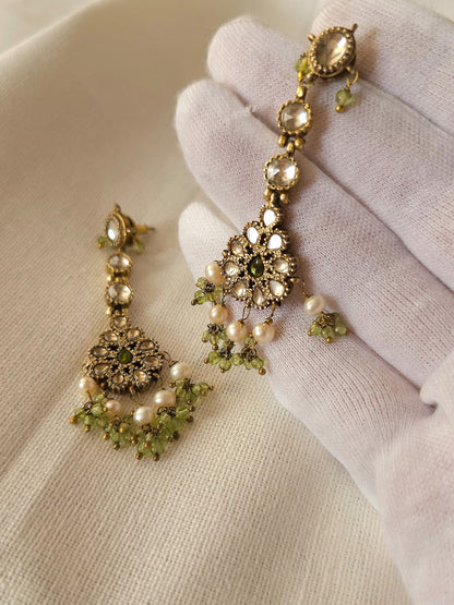 Rare peridot silver necklace set