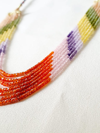 Prism crystal bead necklace