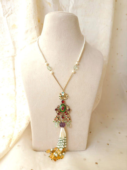 Byzantine citrine tassel necklace