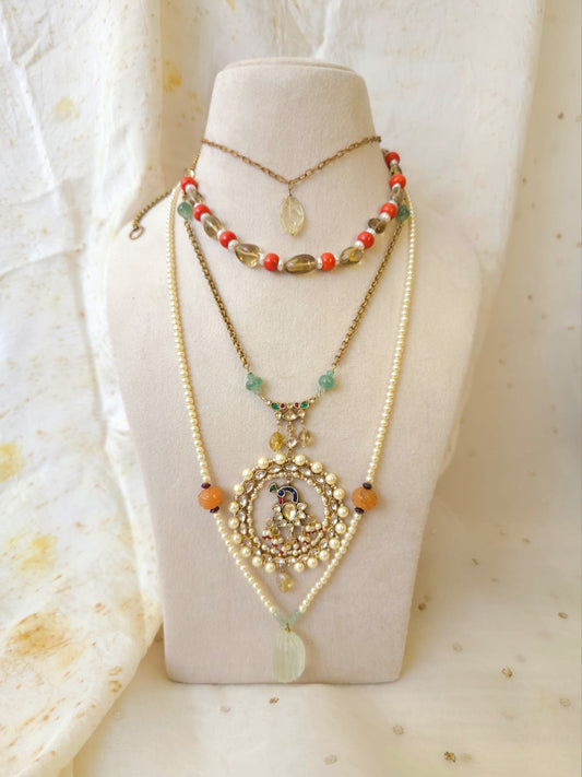 Vintage peacock necklace