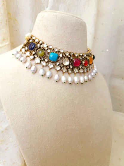Navgraha pearl necklace set