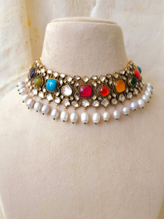 Navgraha pearl necklace set