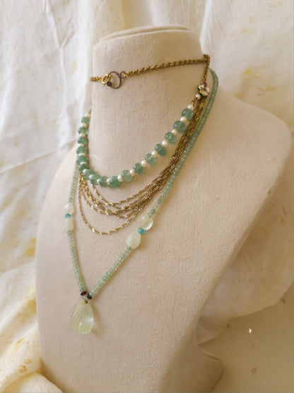 Aventurine tumble long necklace