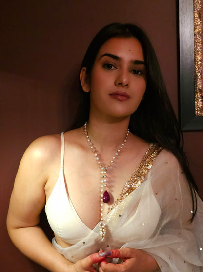 Syrah ruby drop necklace