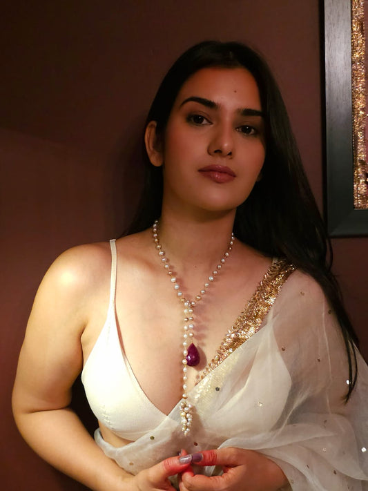Syrah ruby drop necklace