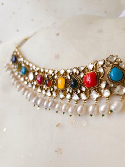 Navgraha pearl necklace set