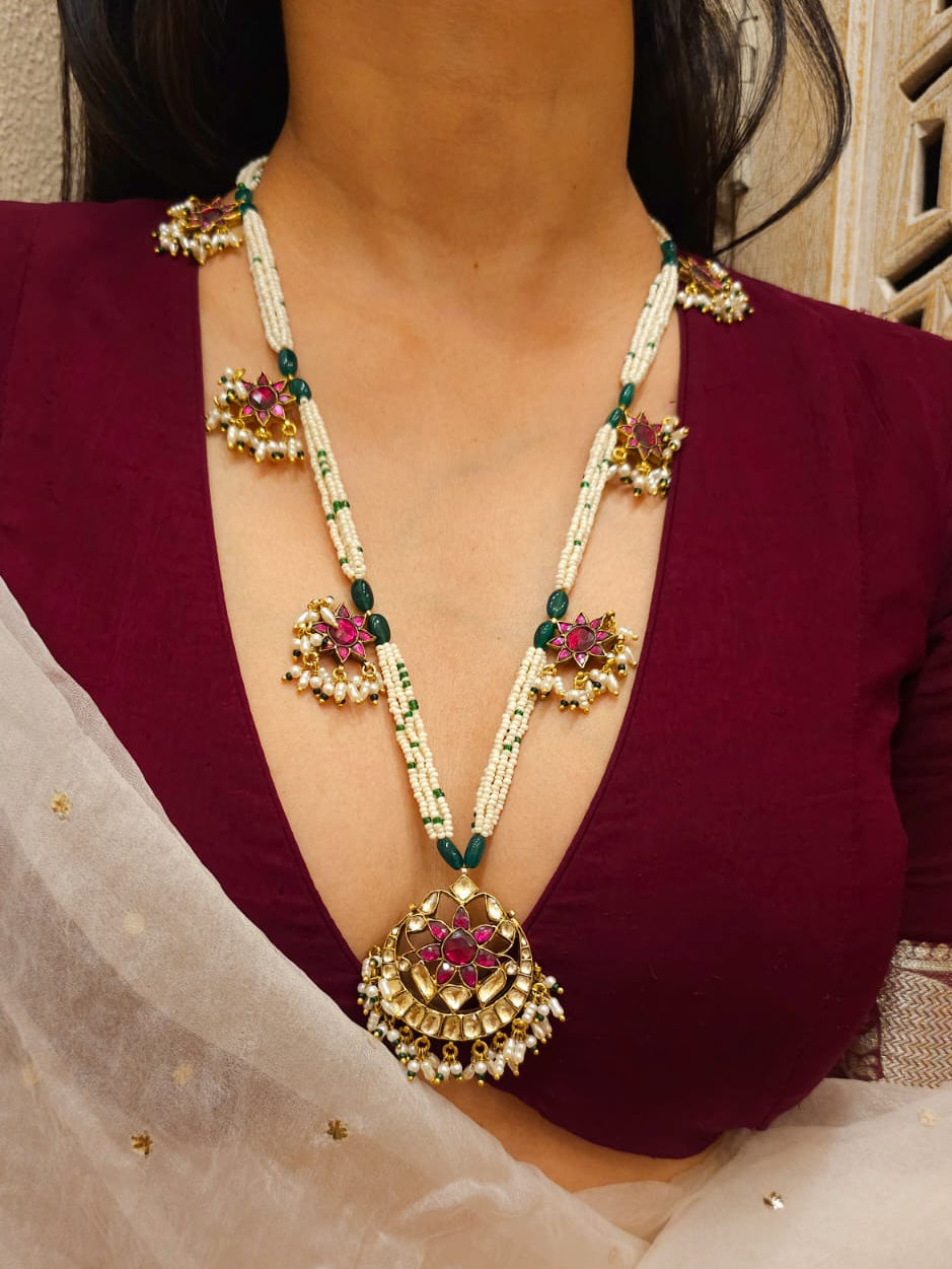 Rhodolite gulkand long necklace