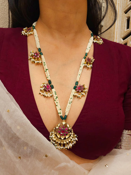 Rhodolite gulkand long necklace