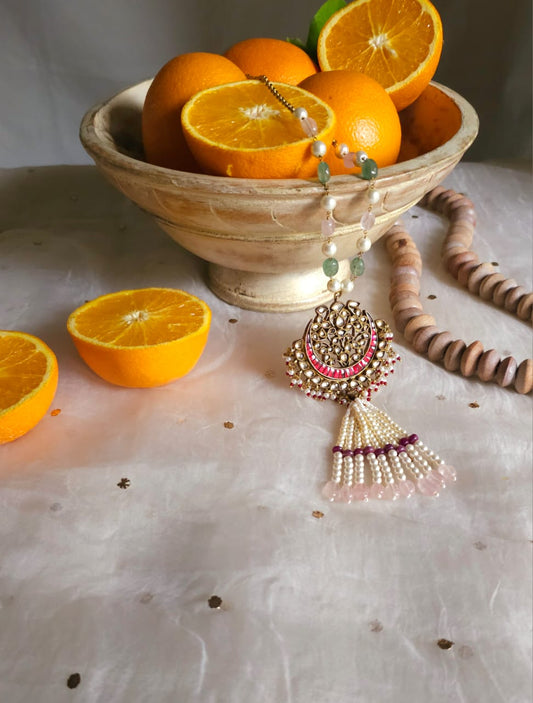 Blood moon tassel necklace