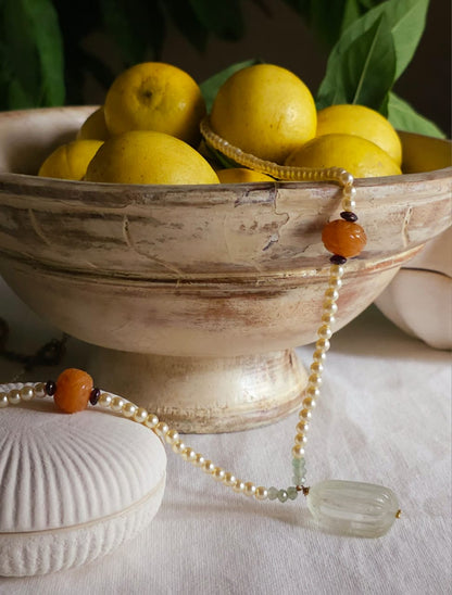 Aventurine citrine long necklace