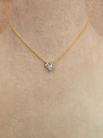 Three carat moissanite heart necklace