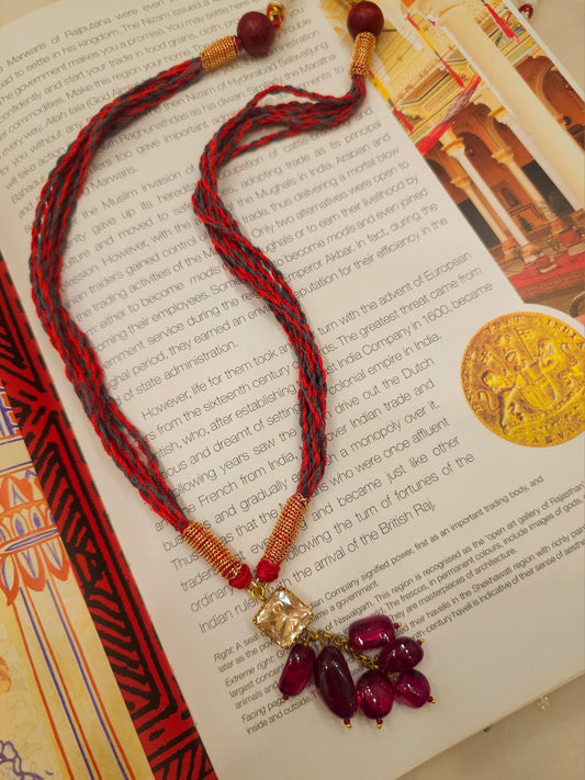 Syrah spinel silver necklace