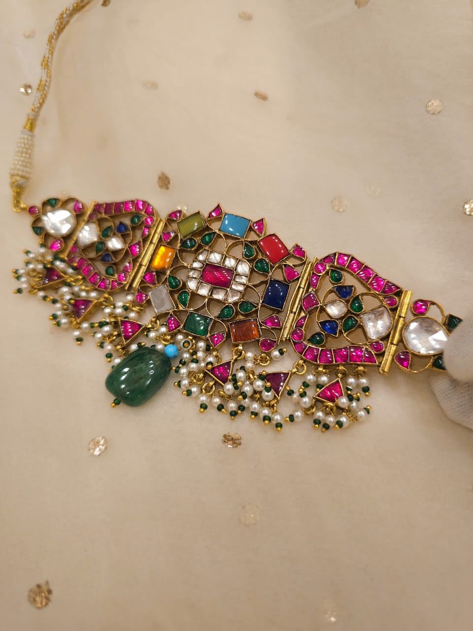Navratan d'art necklace