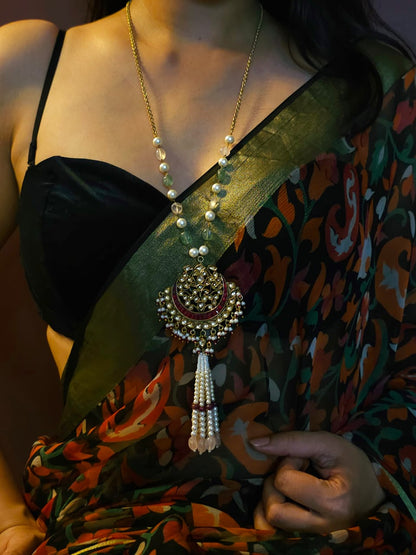 Blood moon tassel necklace
