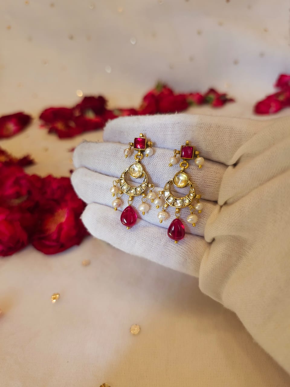 Rakta kamal light earrings