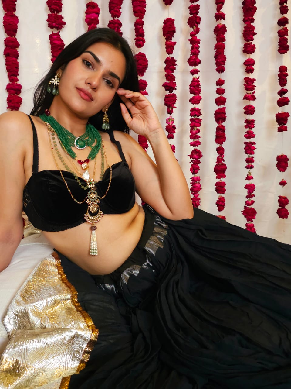 Pear moissanite gem necklace set