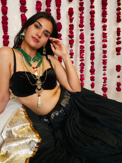 Pear moissanite gem necklace set